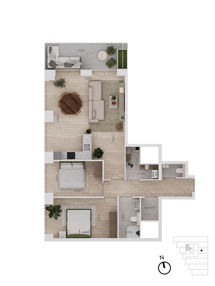 Foto 8 van 54 | type E | 3-kamer app | Rise (Bouwnr. 54)