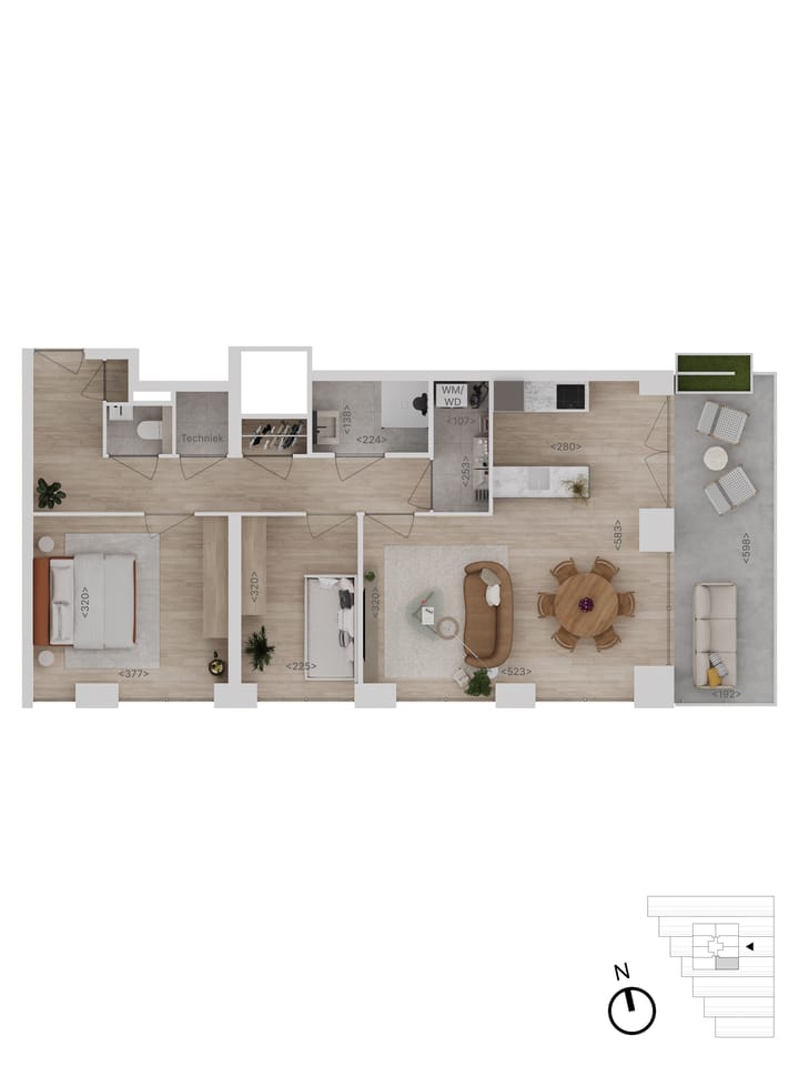 Foto 8 van 30 | type A | 3-kamer app | Rise (Bouwnr. 30)