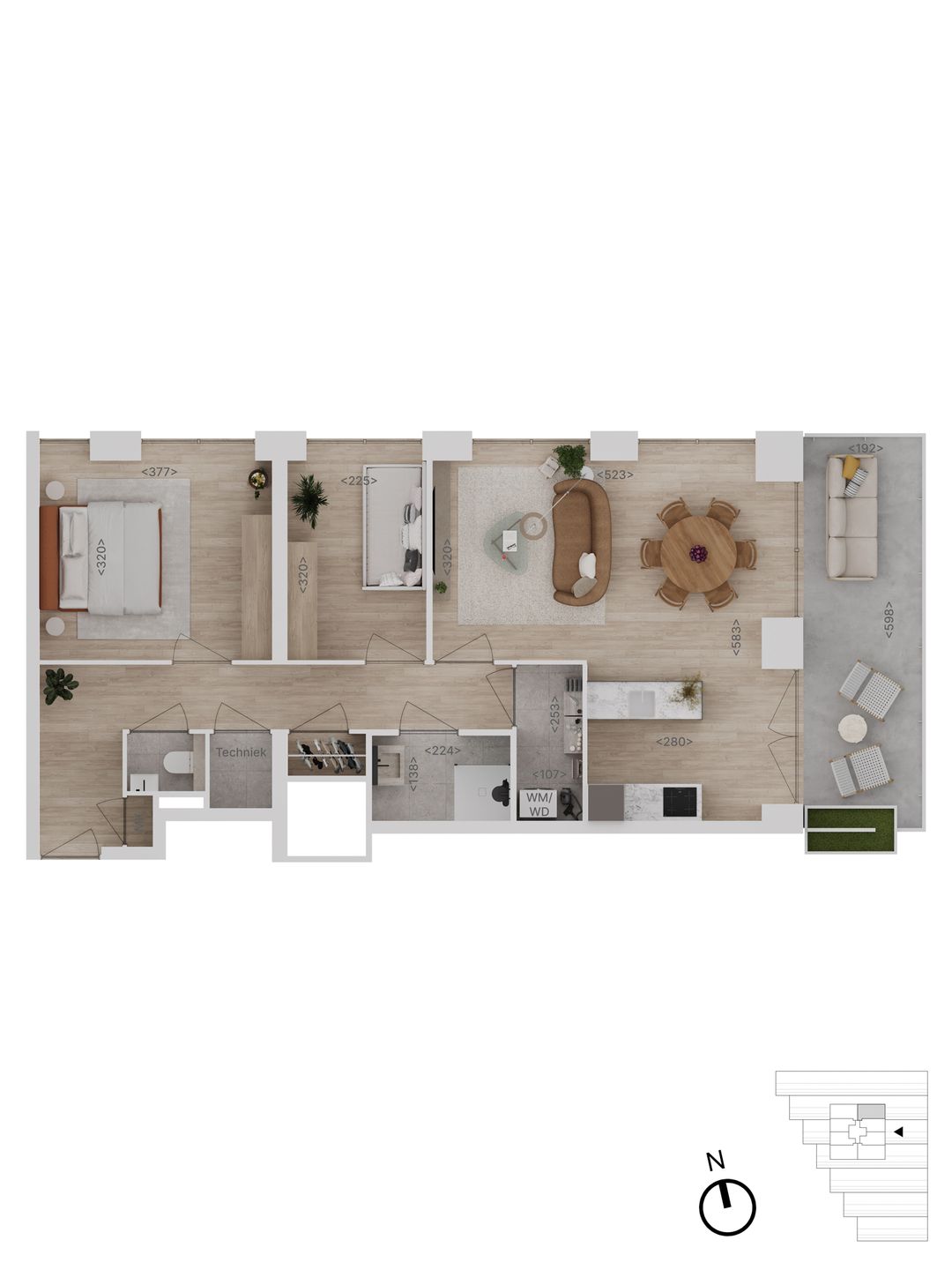 Foto 8 van 35 | type A | 3-kamer app | Rise (Bouwnr. 35)