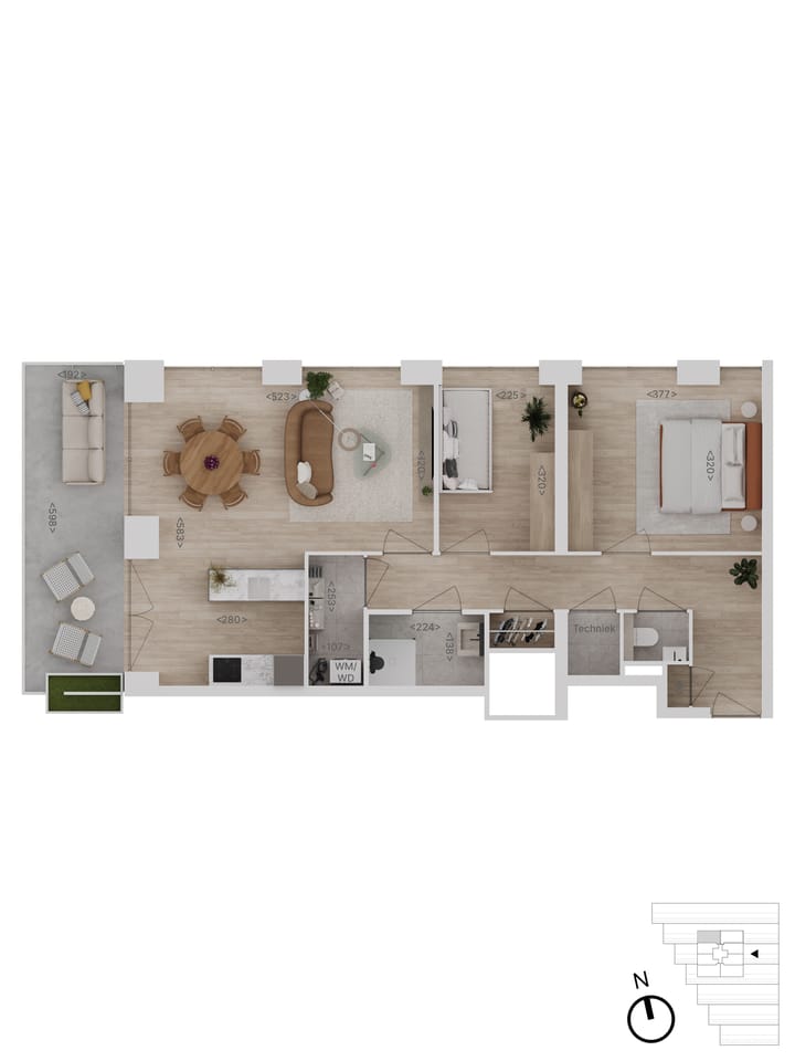 Foto 8 van 48 | type A | 3-kamer app | Rise (Bouwnr. 48)