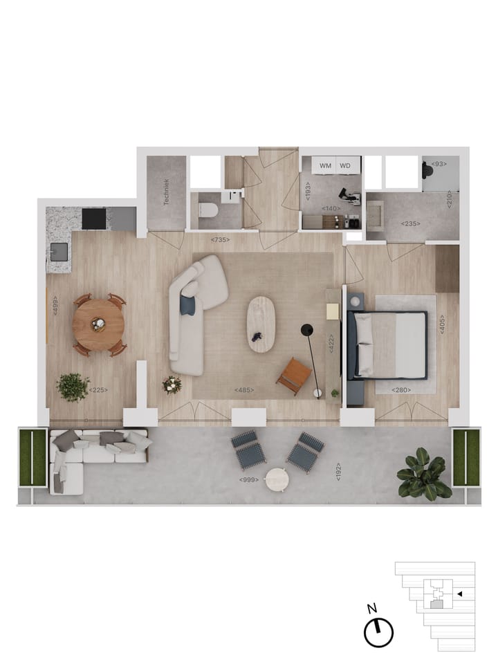 Foto 8 van 10 | type D | 2-kamer app | Rise (Bouwnr. 10)