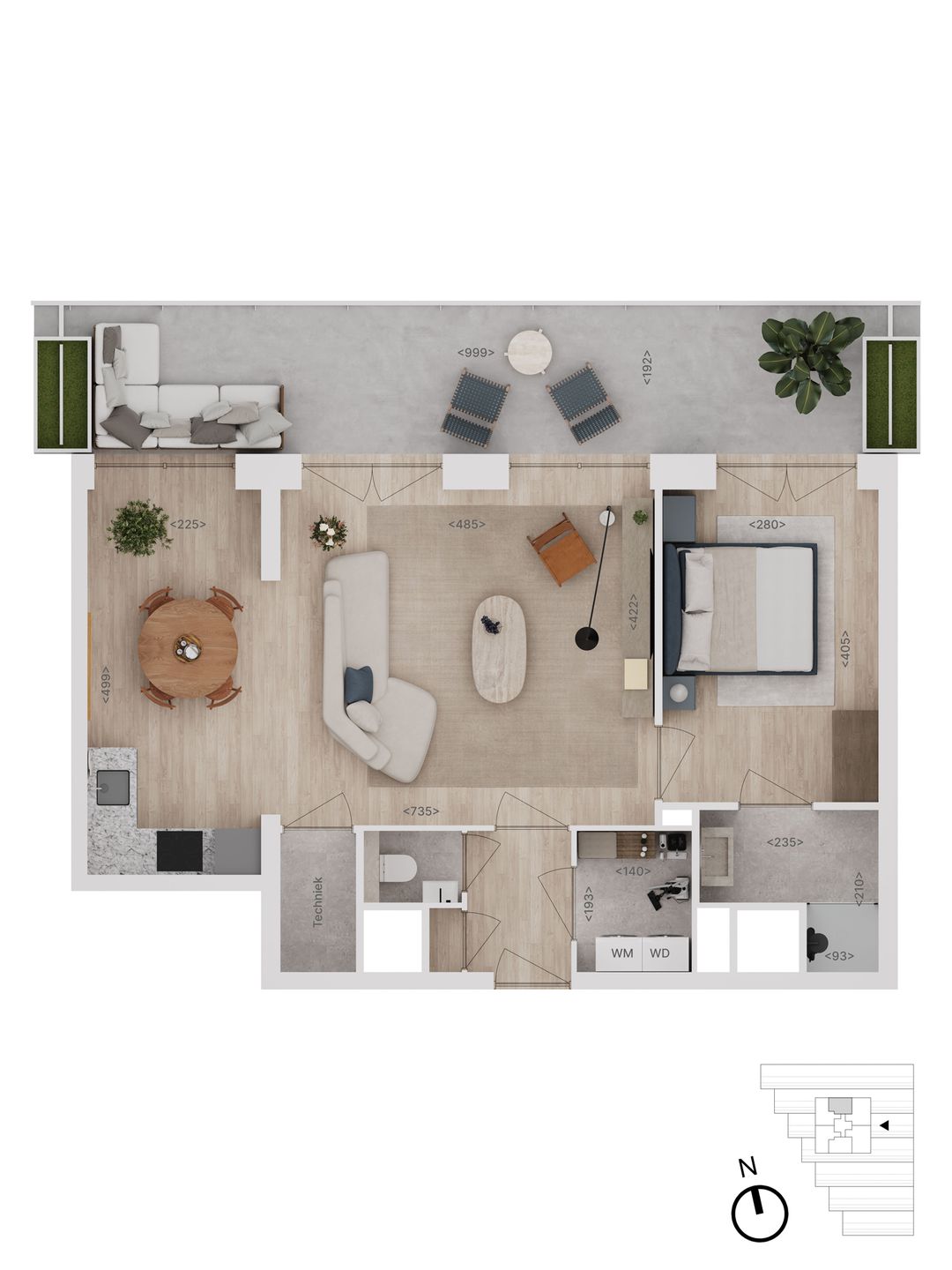 Foto 8 van 69 | type D | 2-kamer app | Rise (Bouwnr. 69)