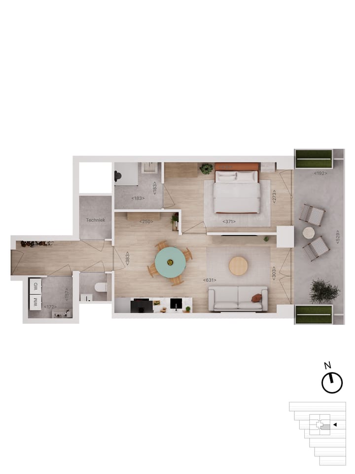 Foto 8 van 71 | type B | 2-kamer app | Rise (Bouwnr. 71)