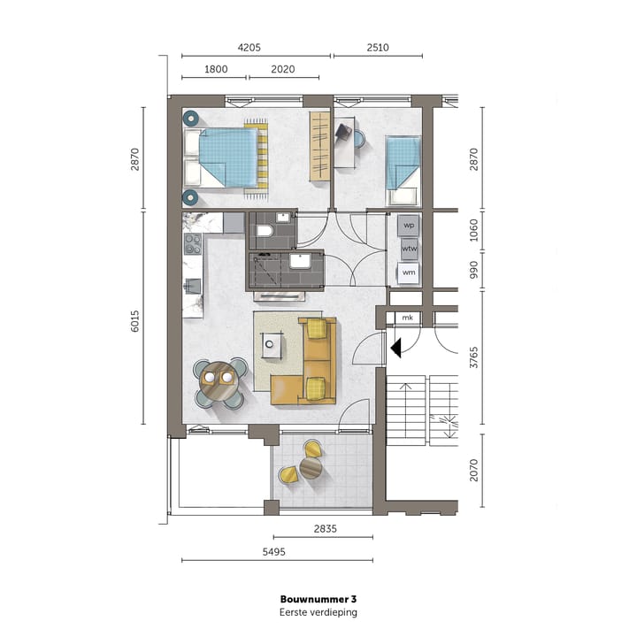 Foto 6 van Appartement (Bouwnr. 3)