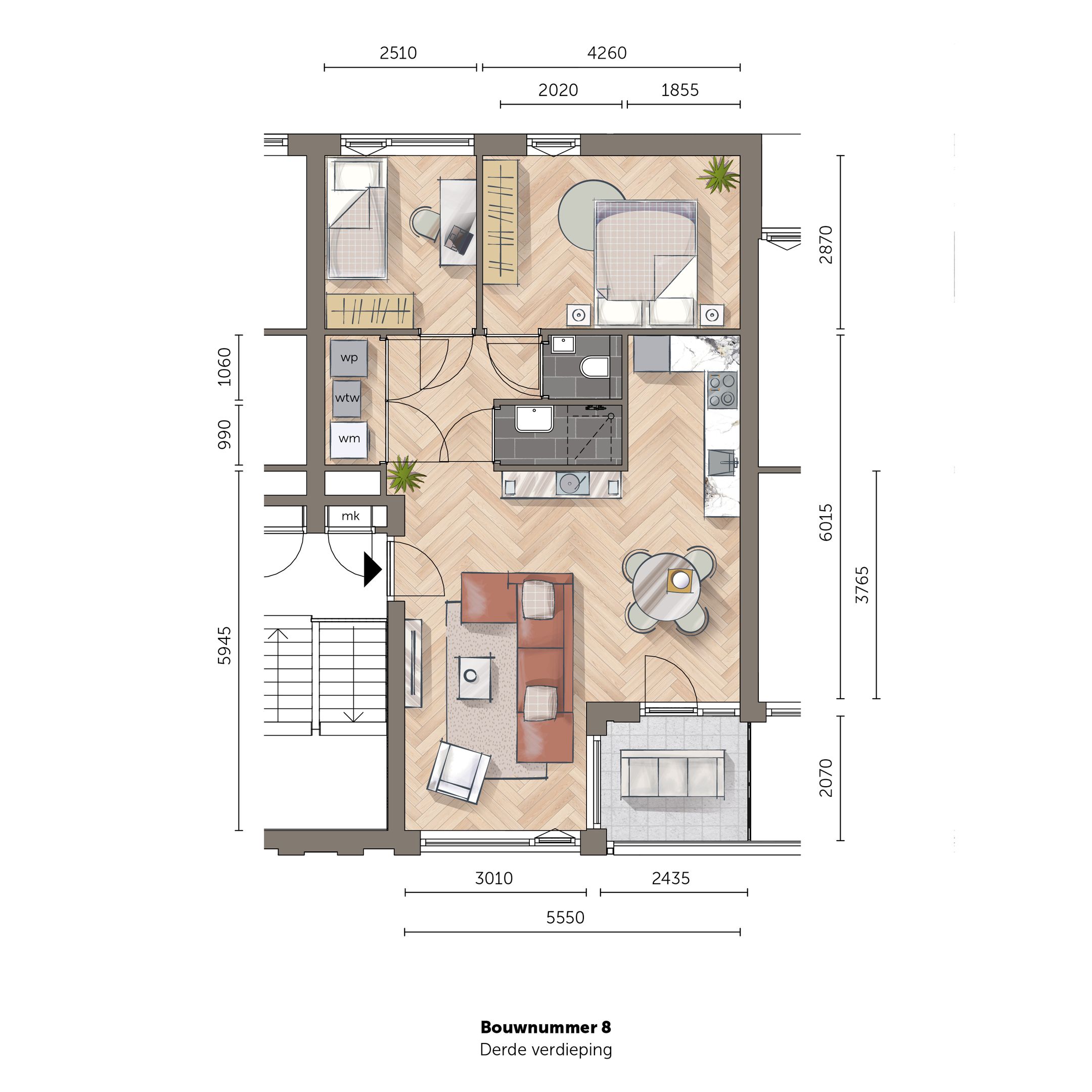 Foto 6 van Appartement (Bouwnr. 8)