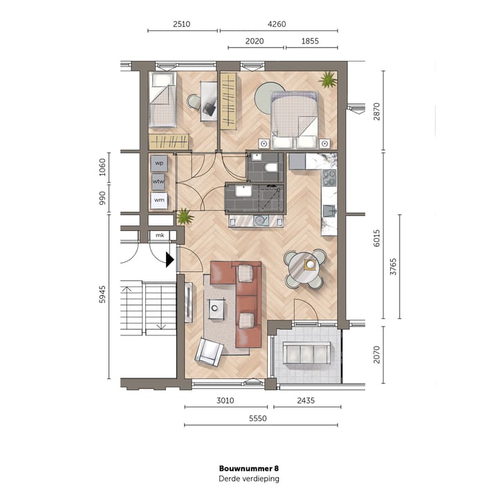 Foto 6 van Appartement (Bouwnr. 8)