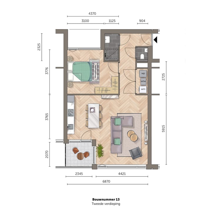 Foto 2 van Appartement (Bouwnr. 13)