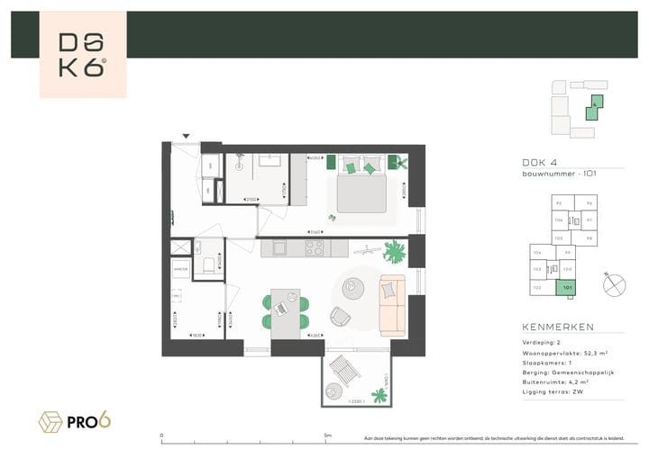 Foto 2 van DOK4 - 2-kamerappartement M (Bouwnr. 101)