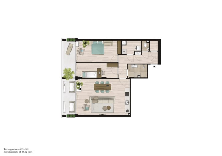 Foto 2 van Terrasappartement (Bouwnr. 52)