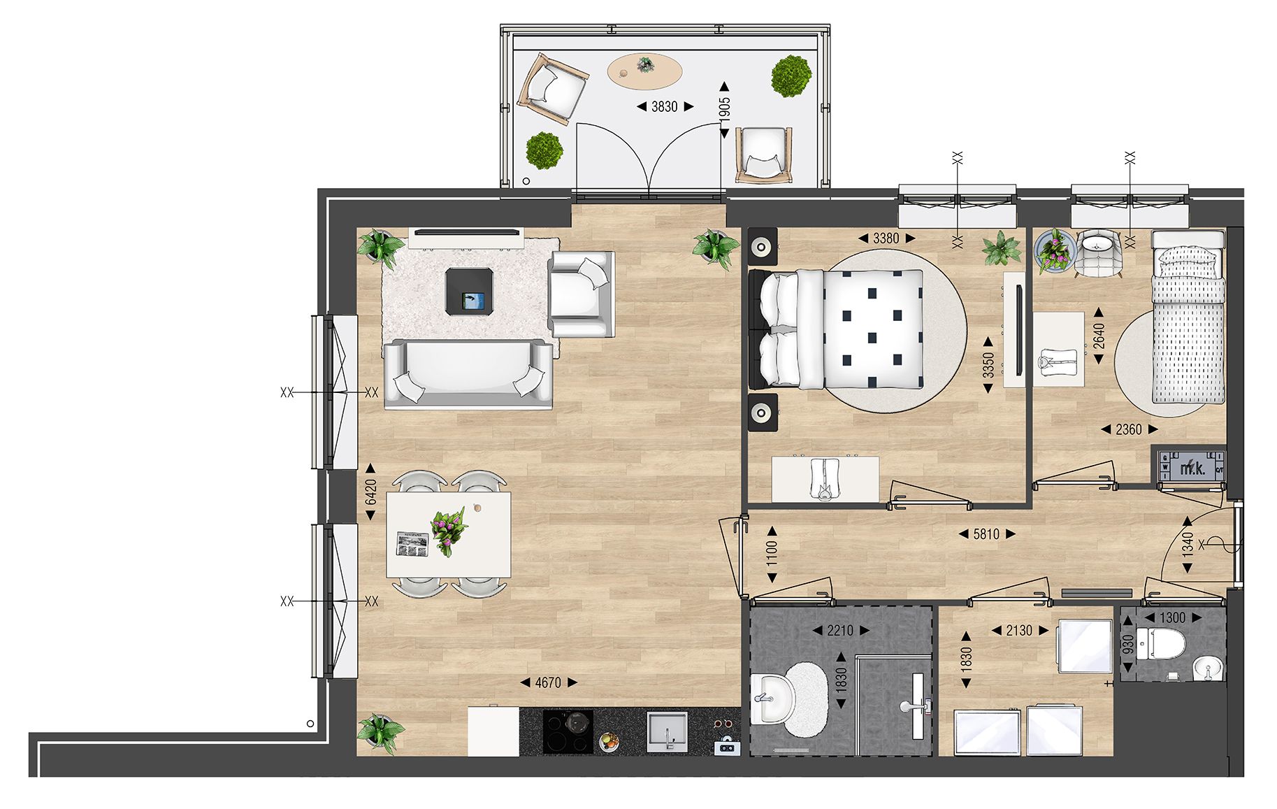 Foto 9 van Appartement type D (Bouwnr. 90)