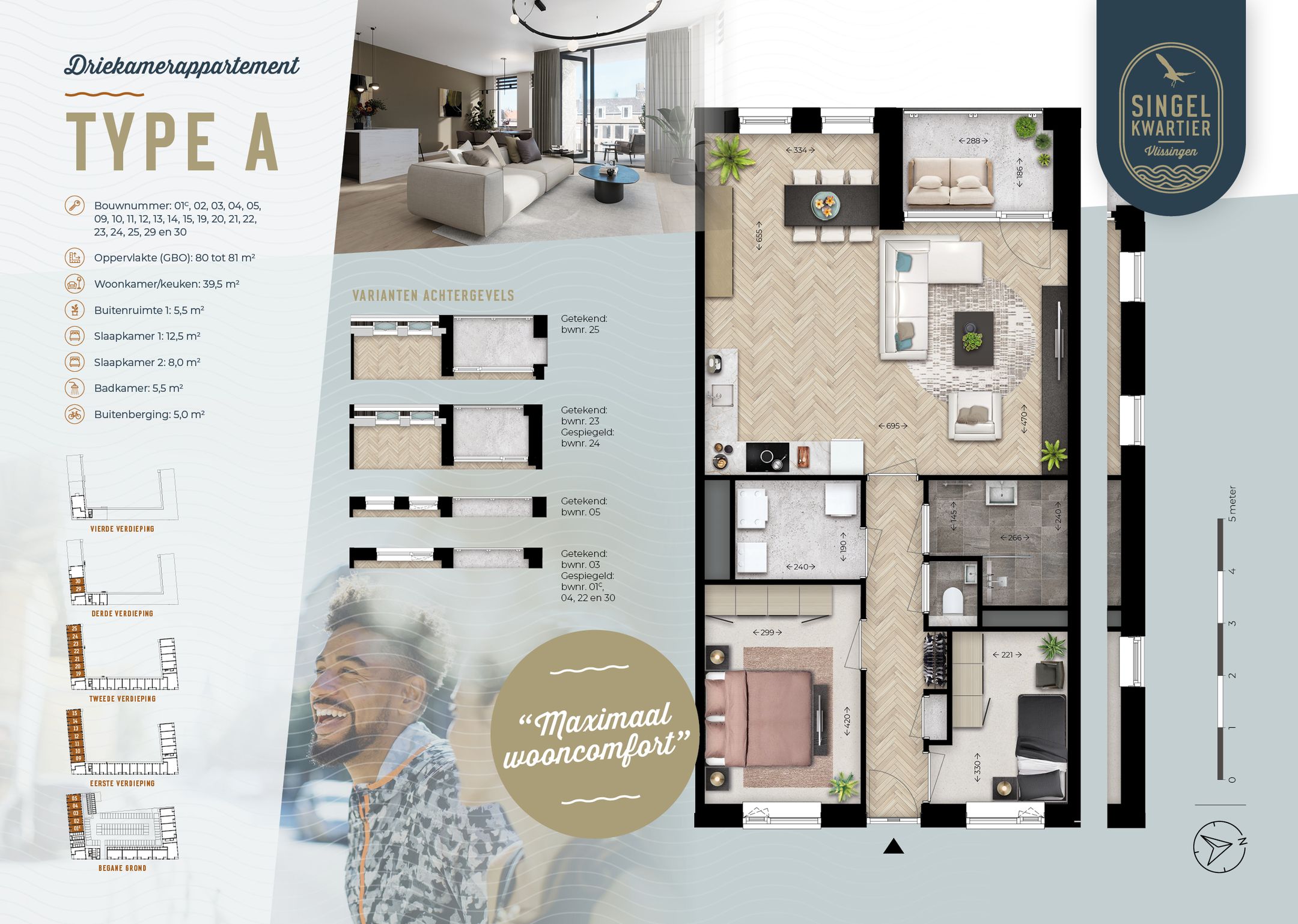 Singelkwartier type A (Bouwnr. 3)  false