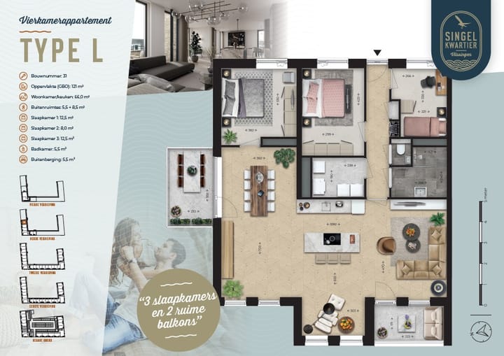 Photo 1 of Singelkwartier type L (Bouwnr. Type L 31)