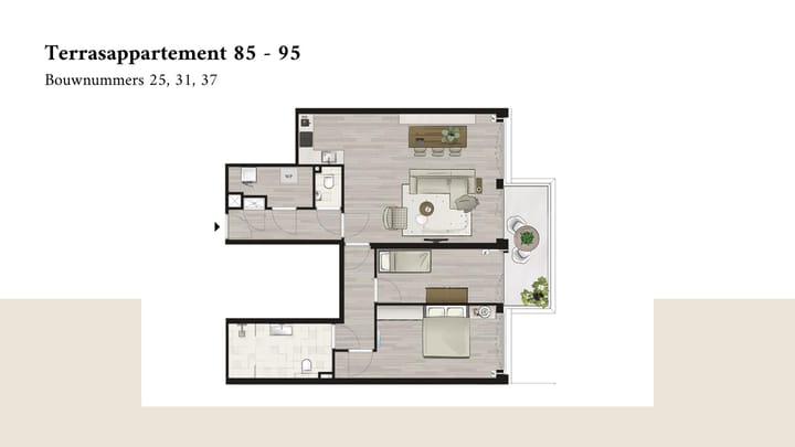 Foto 2 van Terrasappartement (Bouwnr. 25)