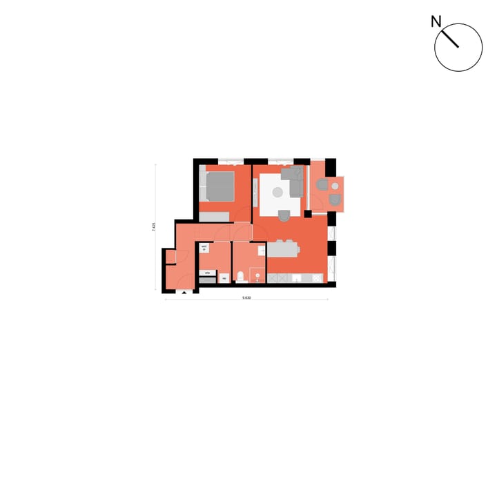 Foto 3 van OSLO 2-kamerappartement (Bouwnr. 55)