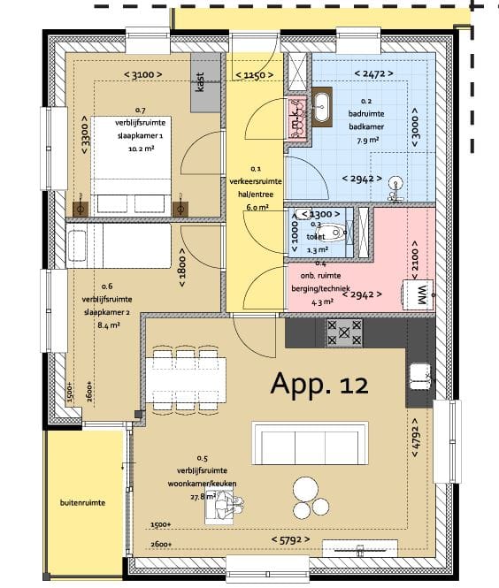 2e verdieping (Bouwnr. 12)