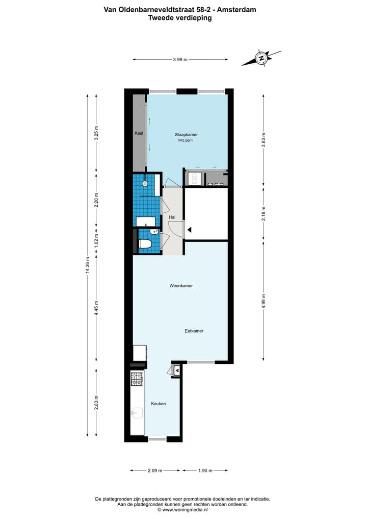 Foto 12 van Van Oldenbarneveldtstraat 58-3