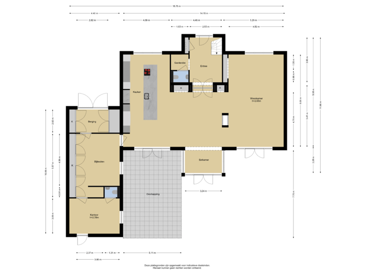 Begane grond + overkapping