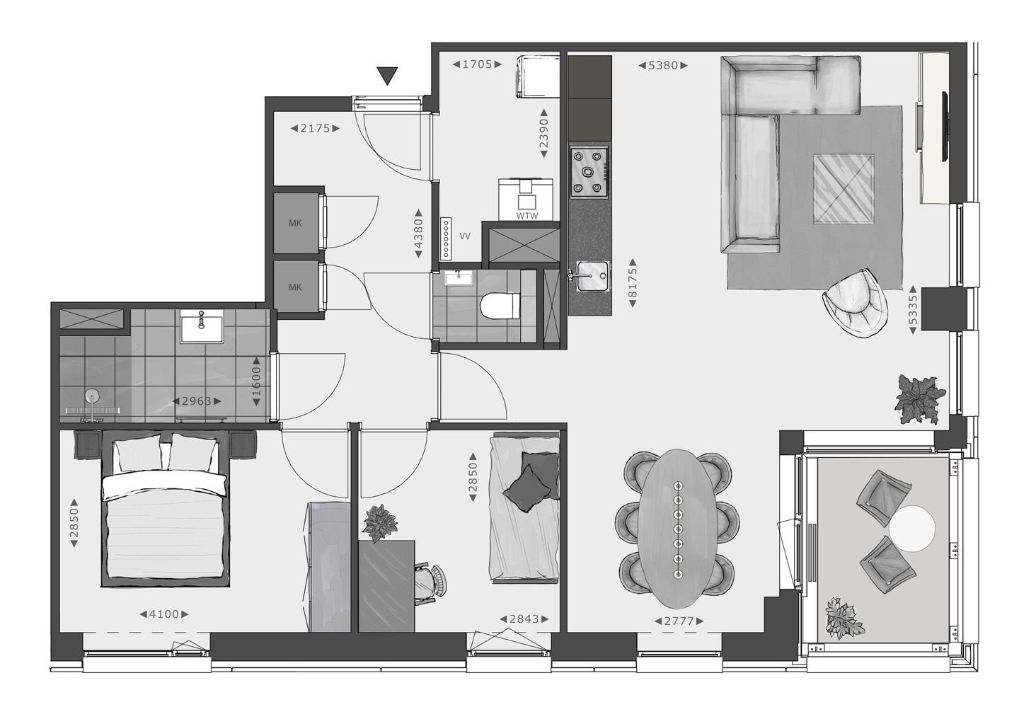 Foto 5 van Appartement L met parkeerplaats (Bouwnr. 144)