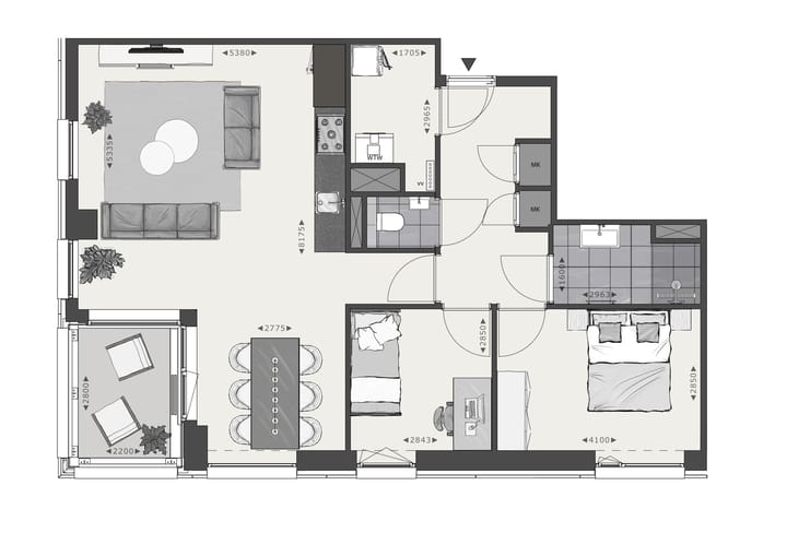 Foto 5 van Appartement L met parkeerplaats (Bouwnr. 150)
