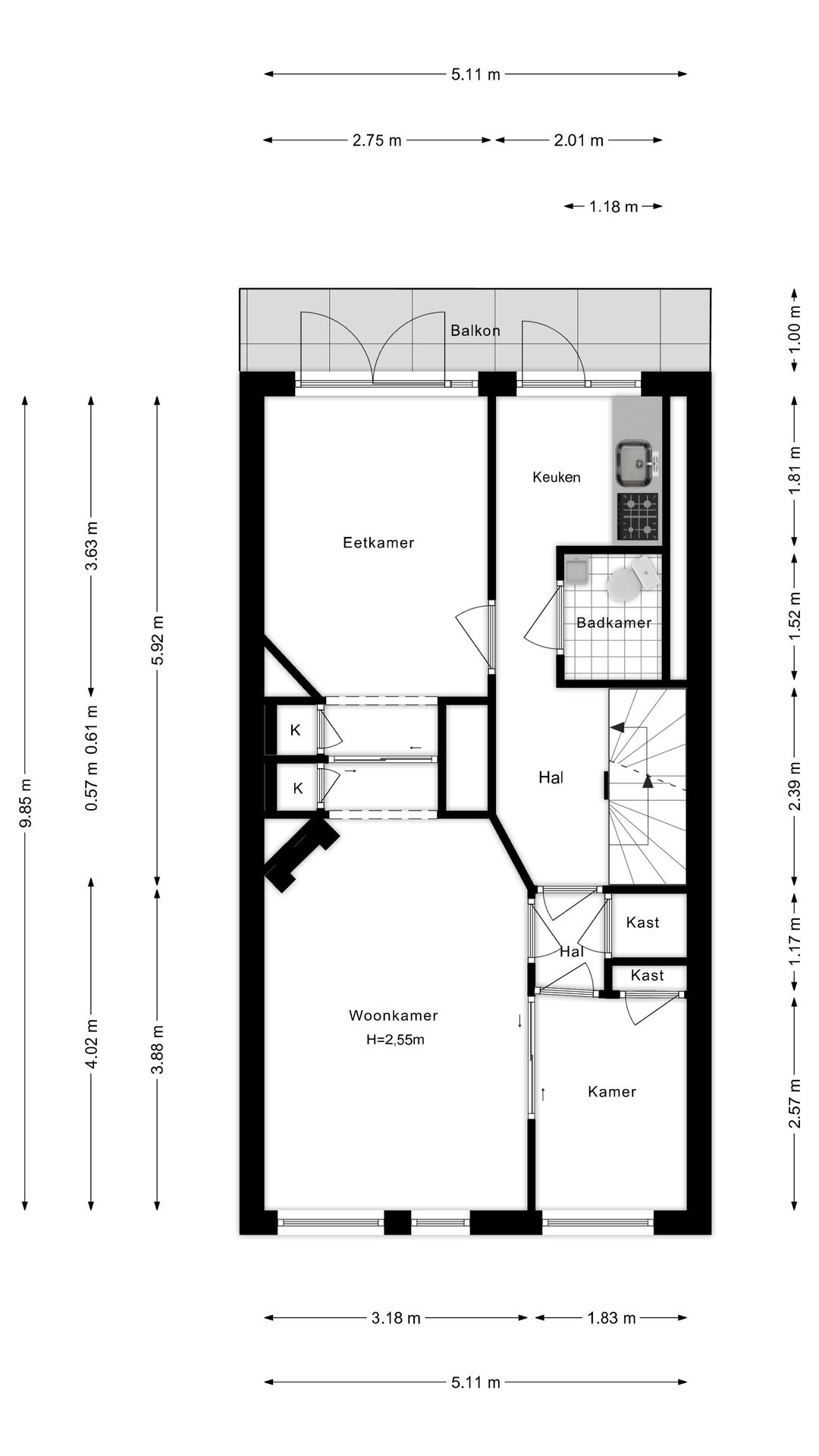 Foto 37 van Tweede Boomdwarsstraat 17-3