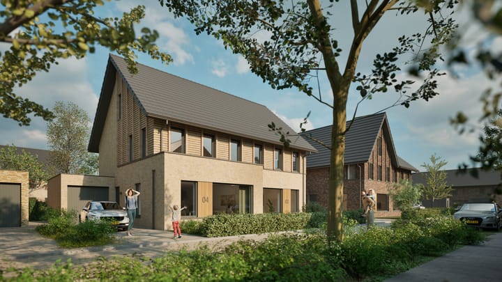 Foto van C1 (tweekapper langskap) uitbouw voor 2-onder-1-kapwoning