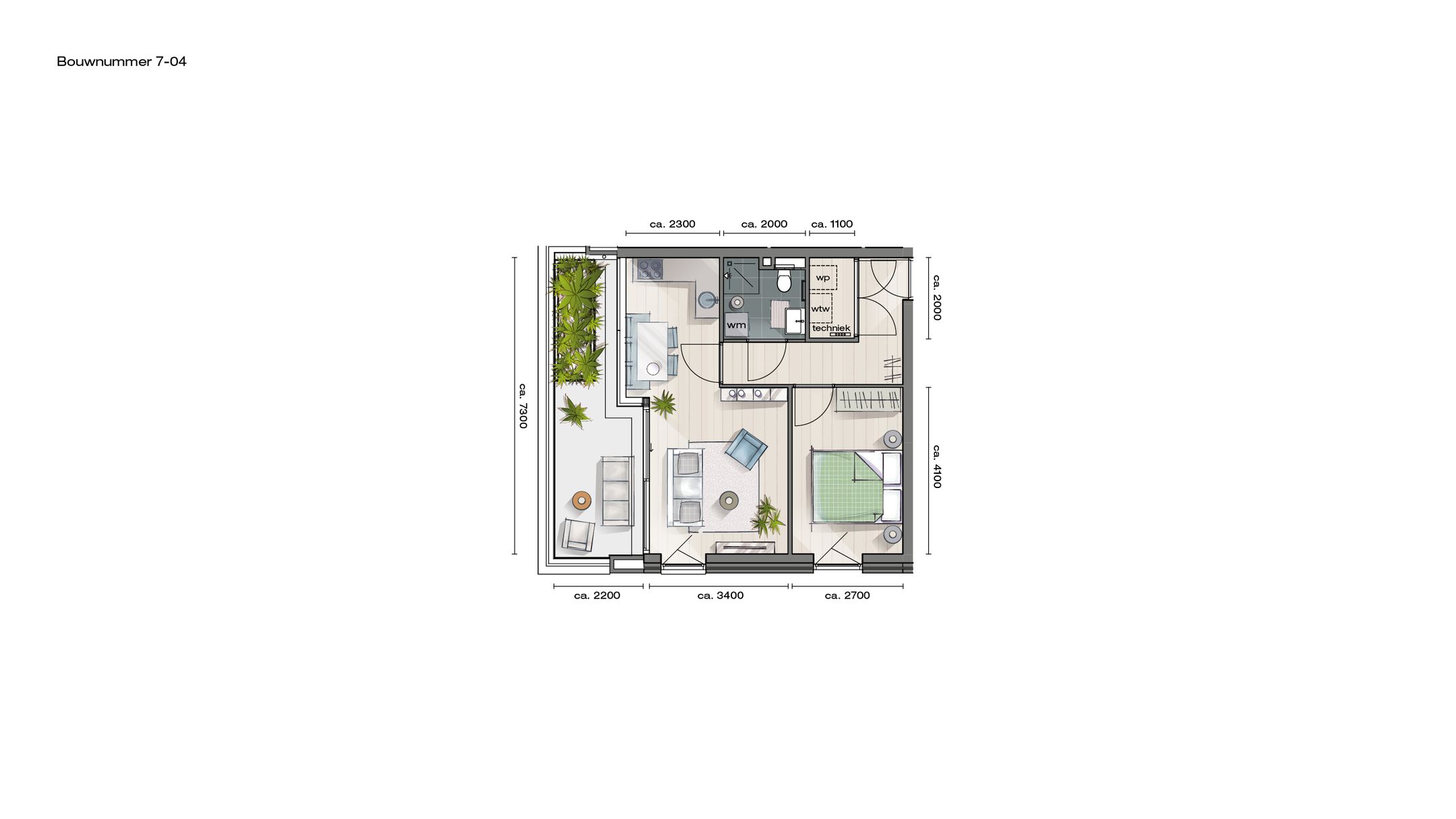 Foto 3 van 2-kamer Appartement (Bouwnr. 7.04)