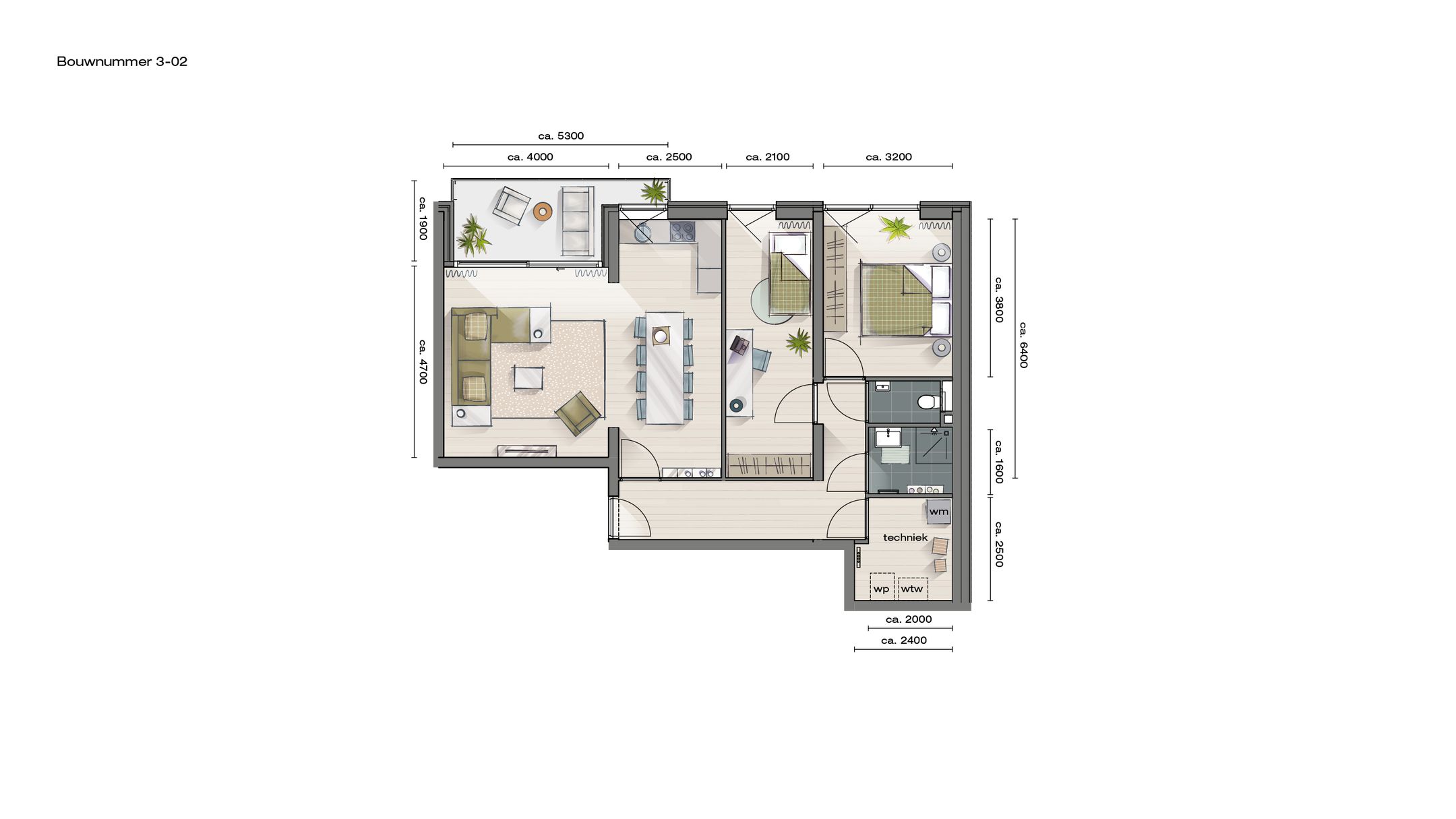 Foto 3 van 3-kamer Appartement (Bouwnr. 3.02)