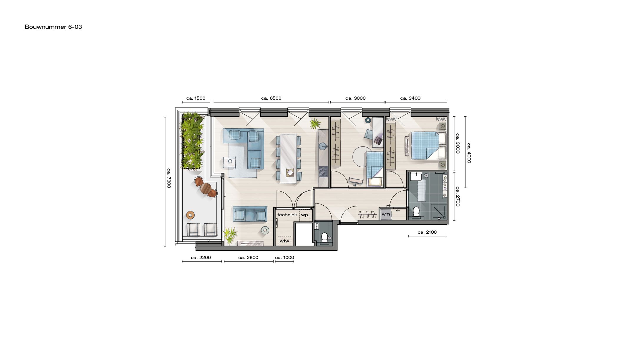 Foto 3 van 3-kamer Appartement (Bouwnr. 6.03)