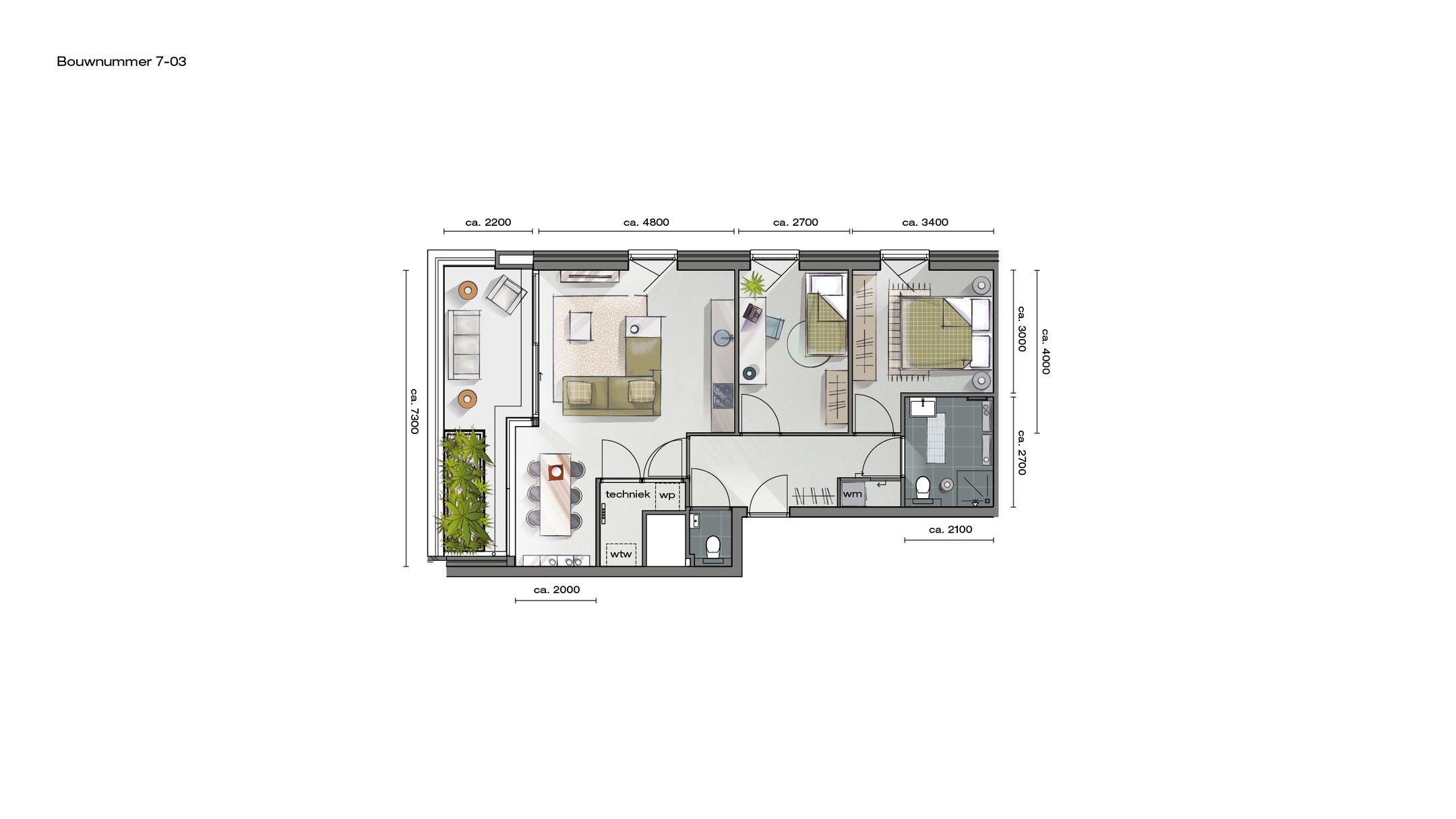 Foto 3 van 3-kamer Appartement (Bouwnr. 7.03)