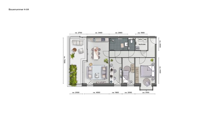 Foto 3 van 4-kamer Appartement (Bouwnr. 4.04)