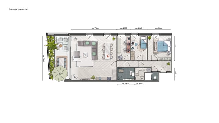 Photo 3 of 3-kamer Appartement (Bouwnr. 2.03)