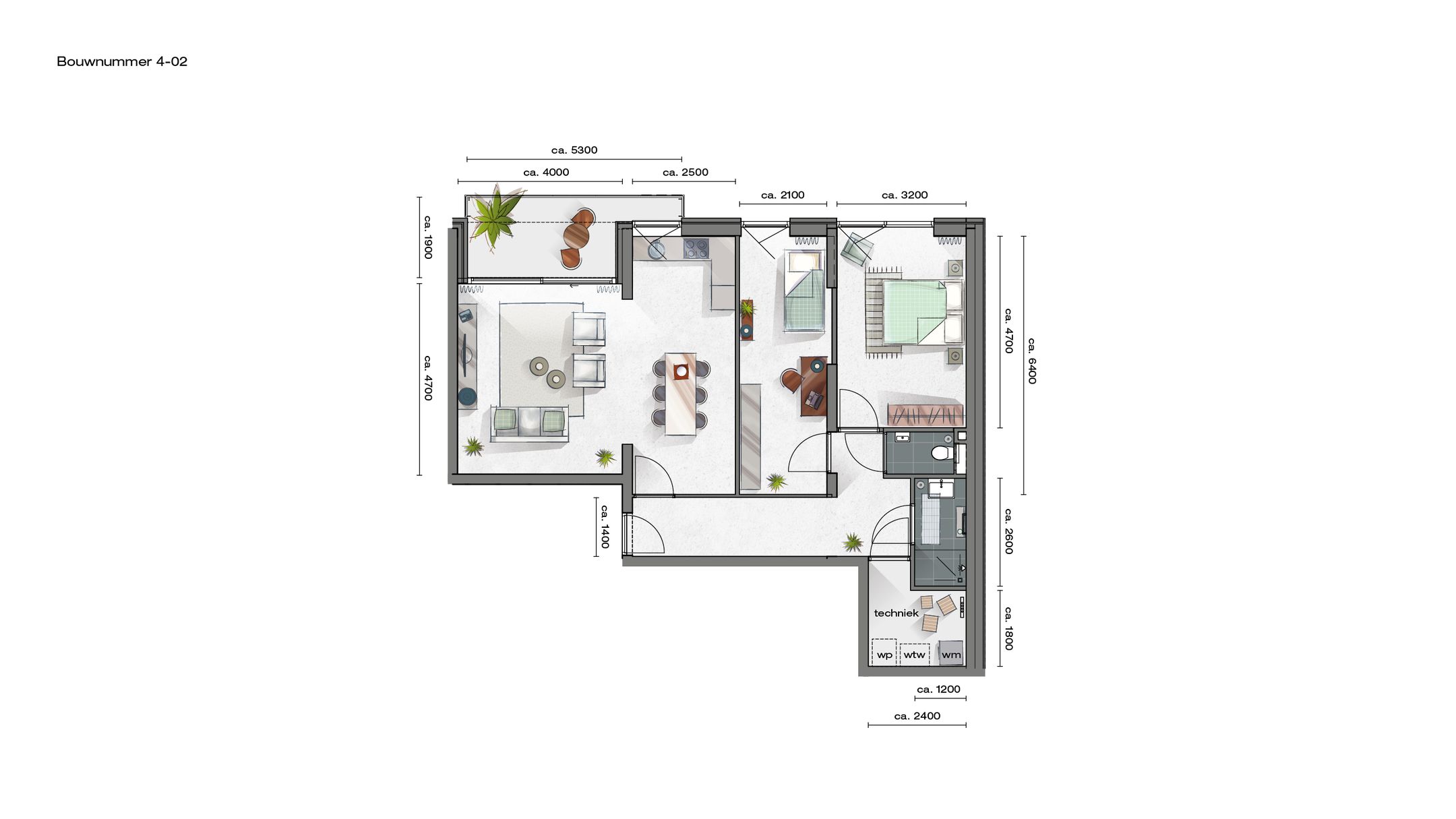 Foto 3 van 3-kamer Appartement (Bouwnr. 4.02)
