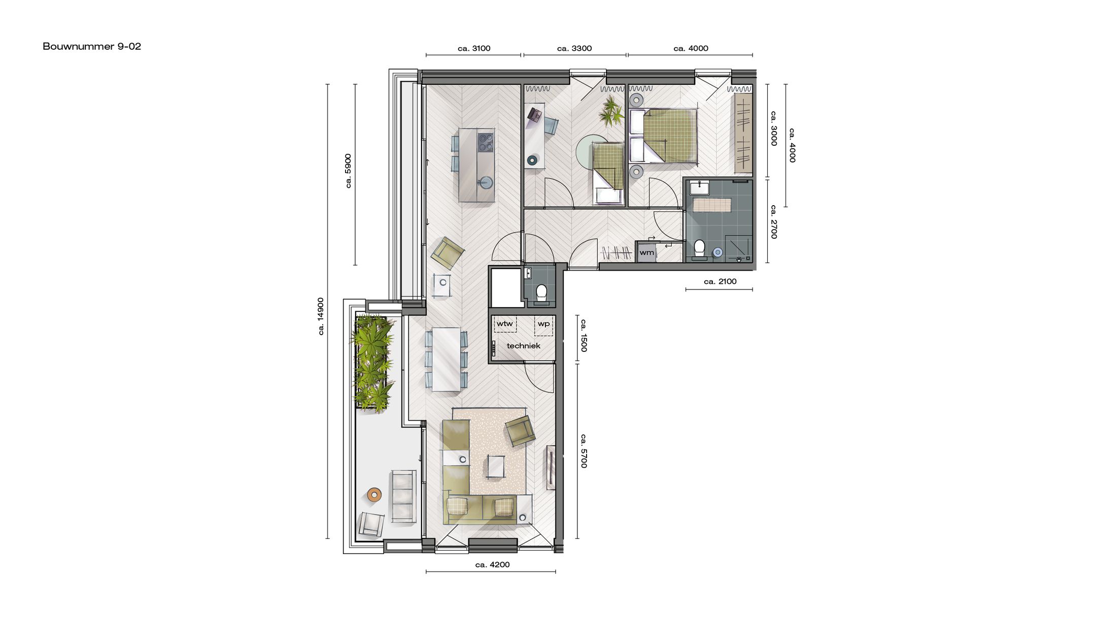 Foto 3 van 3-kamer Appartement (Bouwnr. 9.02)