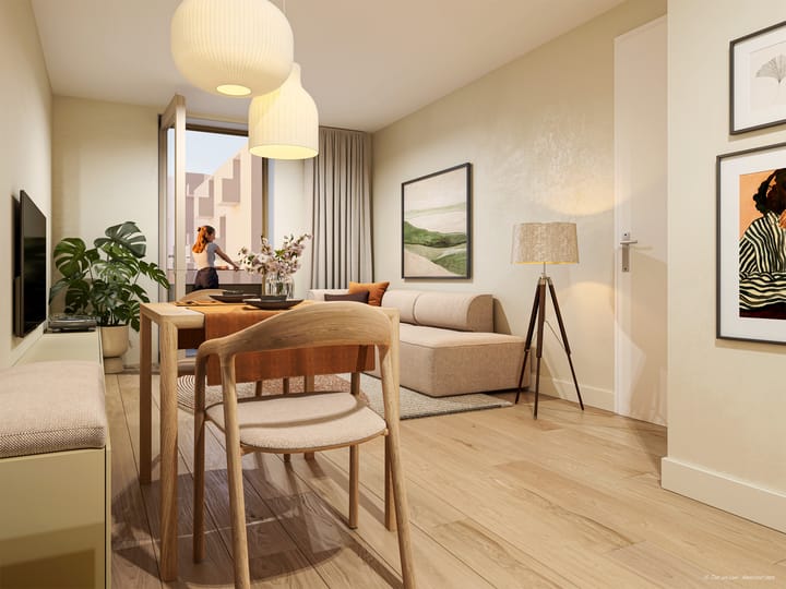 Foto van 3-kamerappartement met balkon Portiekflat