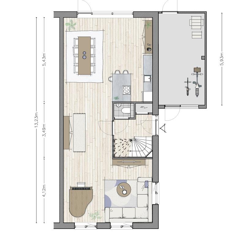 Foto 4 van Twee-onder één kapwoning (Bouwnr. 1)