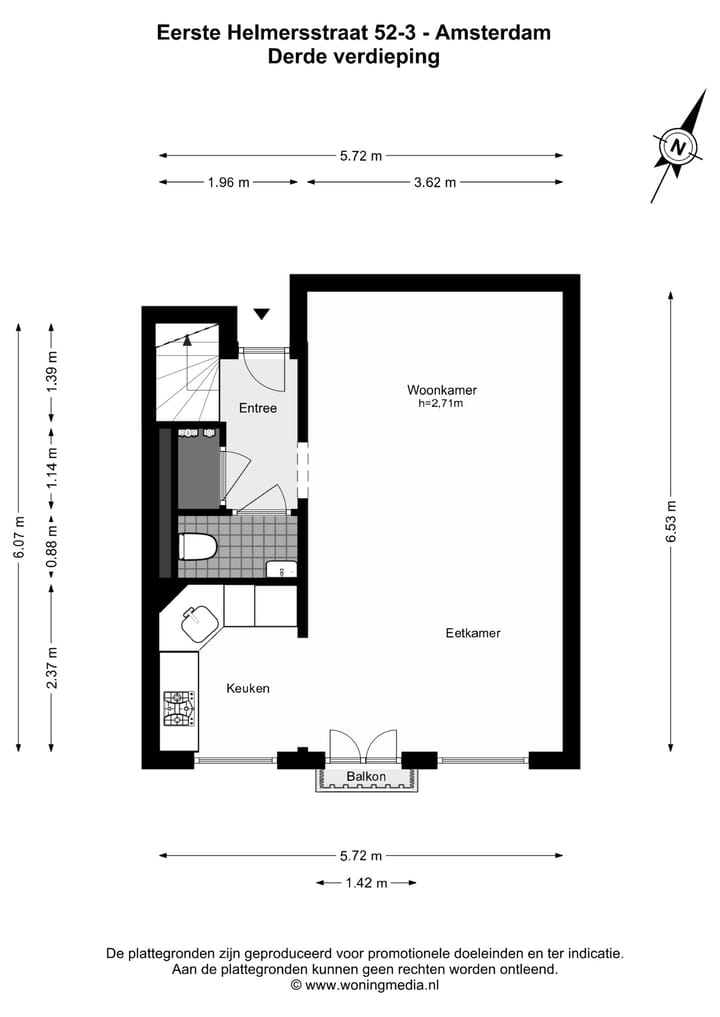 Foto 36 van Eerste Helmersstraat 52-3V