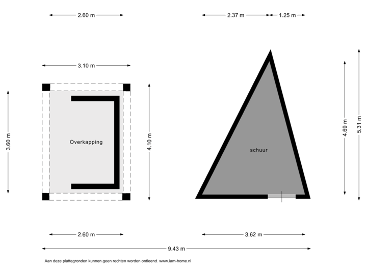 Schuur + overkapping