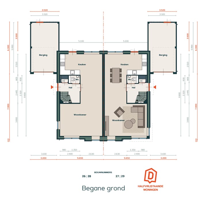 Foto 5 van 2-onder-1-kap woning type D (Bouwnr. 26)