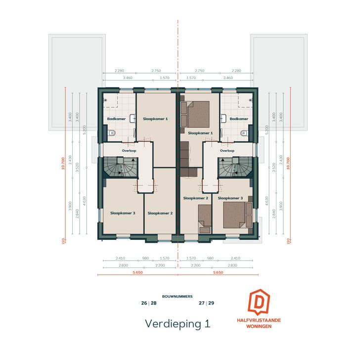 Foto 6 van 2-onder-1-kap woning type D (Bouwnr. 27)