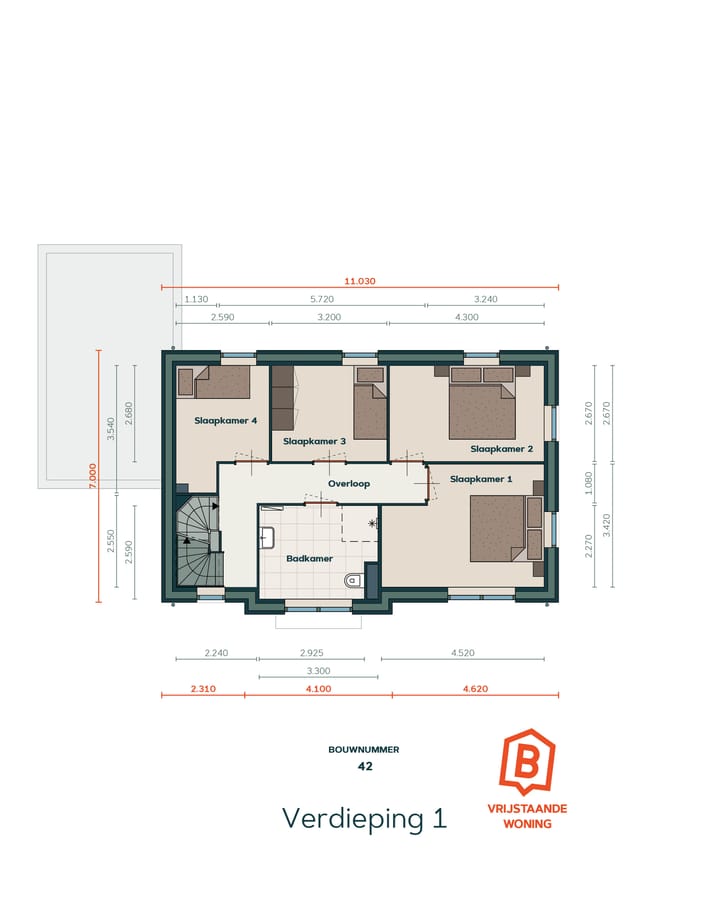 Foto 5 van Vrijstaande woning type B (Bouwnr. 42)