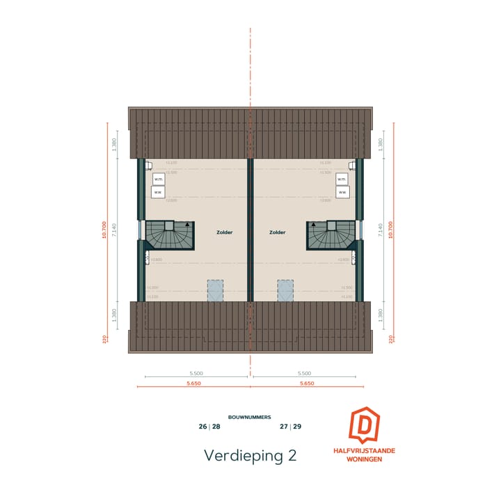 Foto 7 van 2-onder-1-kap woning type D (Bouwnr. 27)