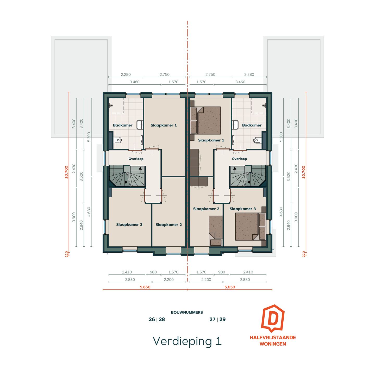 Foto 5 van 2-onder-1-kap woning type D (Bouwnr. 28)