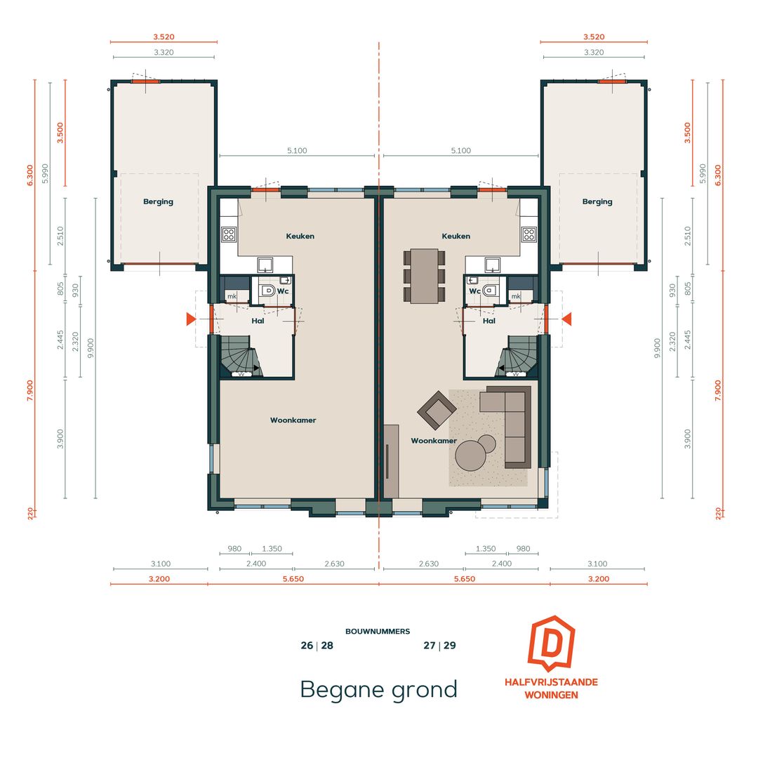 Foto 7 van 2-onder-1-kap woning type D (Bouwnr. 28)