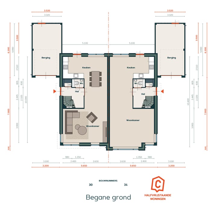 Foto 5 van 2-onder-1-kap woning type C (Bouwnr. 30)