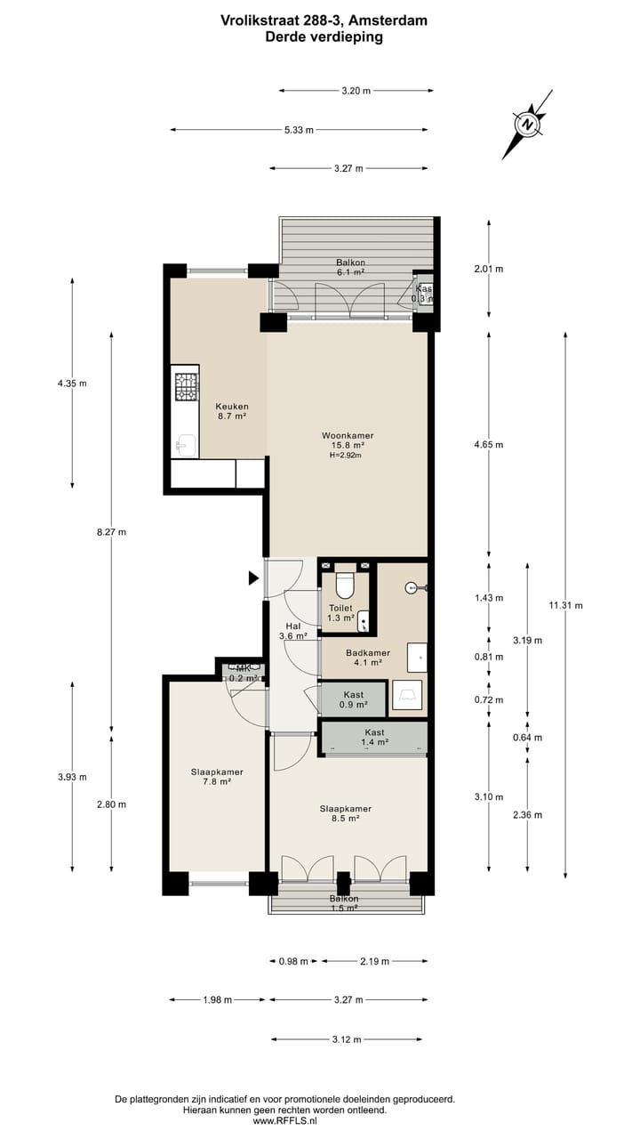 Foto 36 van Vrolikstraat 288-3