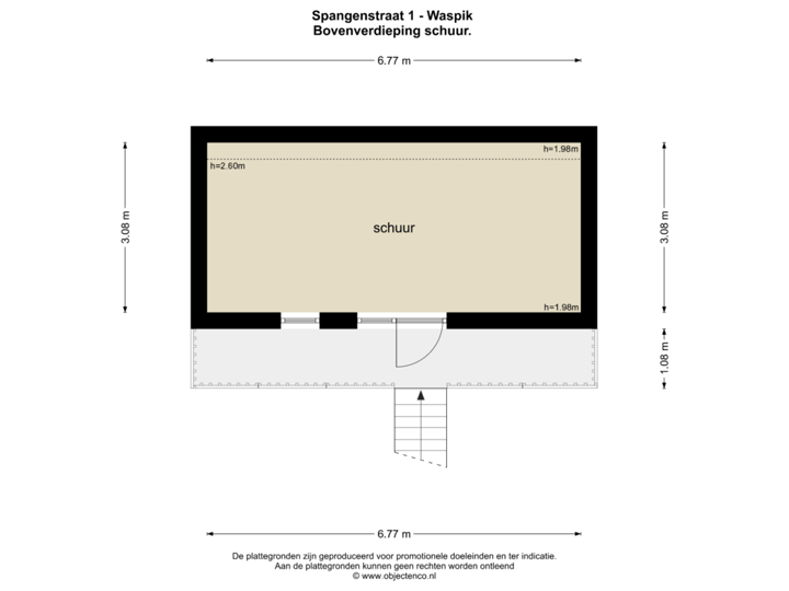Bovenverdieping schuur.