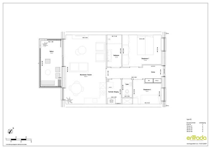 Foto 3 van Entrada 3-kamer appartement type B1 (Bouwnr. 32)