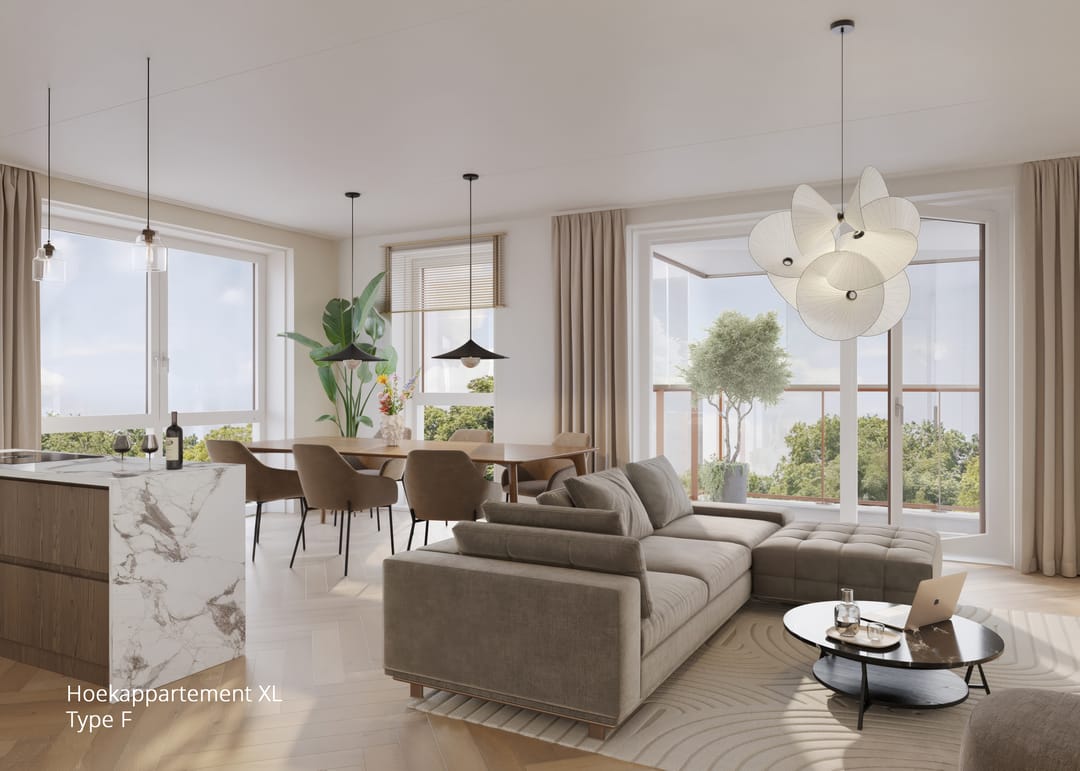 Foto 2 van Entrada 3-kamer hoekappartement XL type FS (Bouwnr. 37)