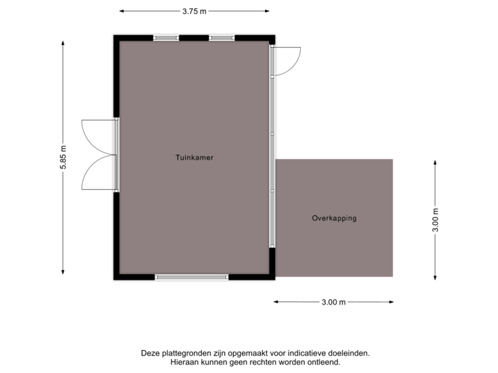 Tuinkamer met overkapping
