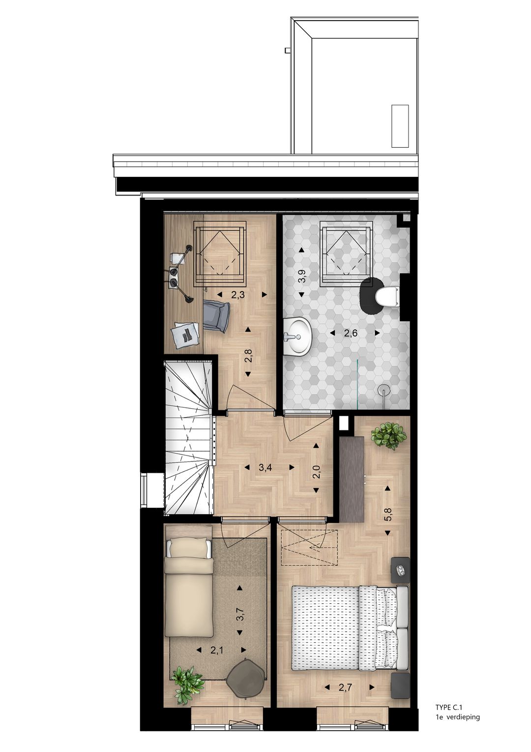 Foto 8 van Hoendersveld | Blok C - 2^1 kapwoningen (Bouwnr. 33)